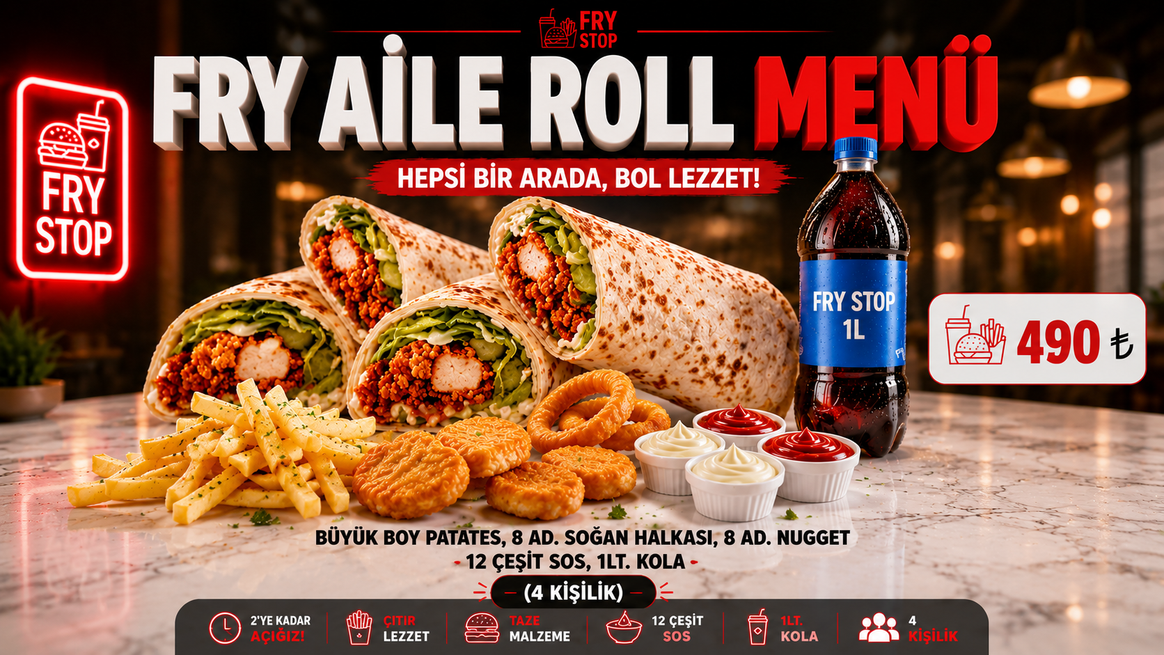Fry Stop Fry Aile Roll Menü afişi