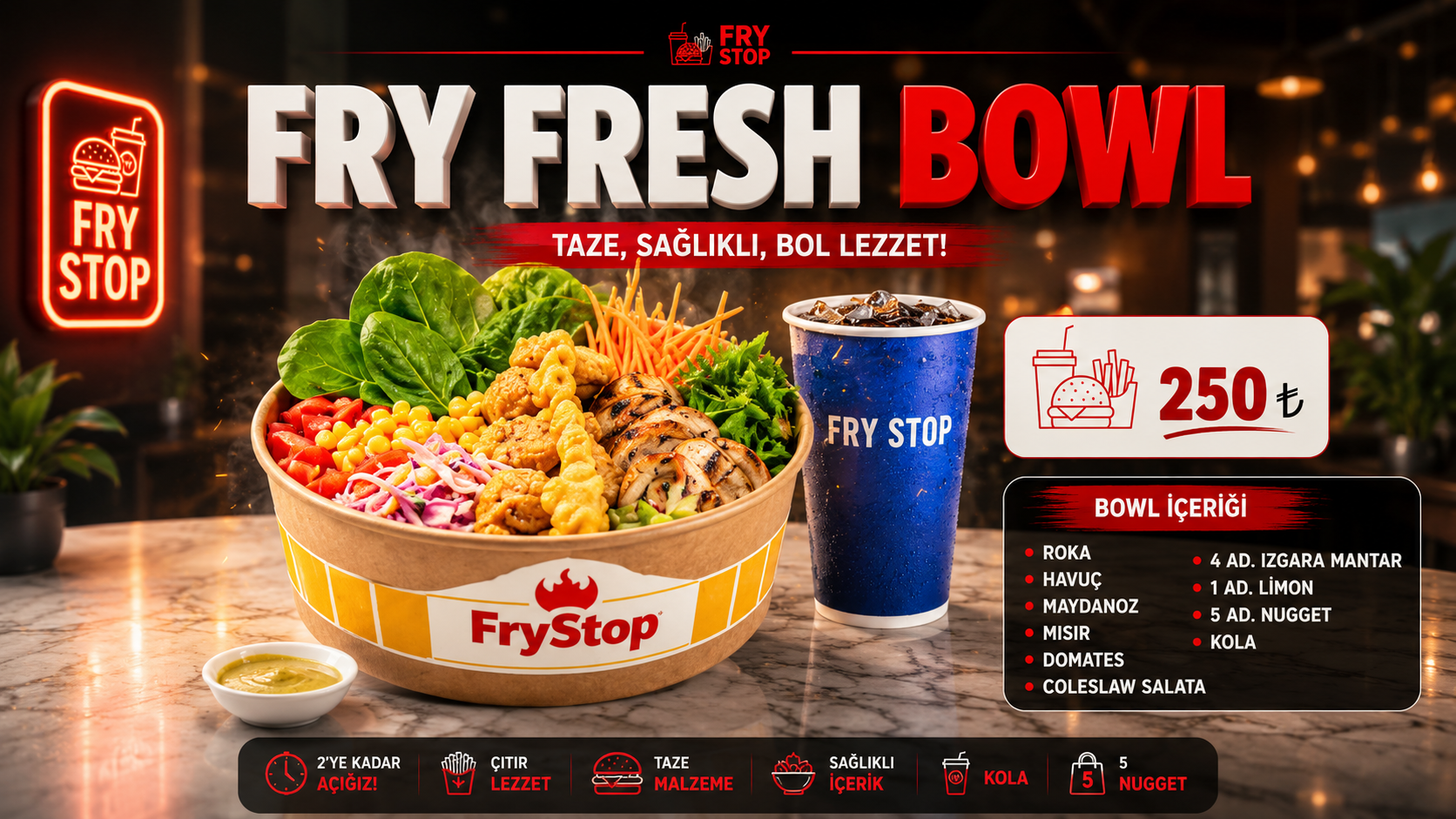 Fry Stop Fry Fresh Bowl menü afişi